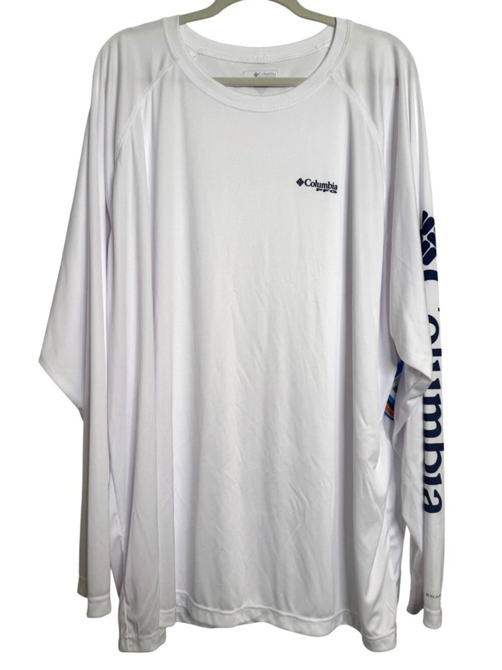 Columbia Terminal Tackle Size 4X Long Sleeve PFG Omni Wick White NWT Fishing